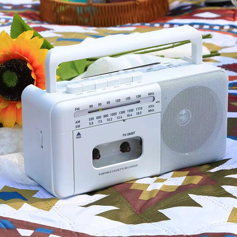 

FM AM SW 3-диапазонный магнитофон с USB TF-плеером и беспроводным динамиком Bluetooth-магнитофоном для прослушивания музыки белый