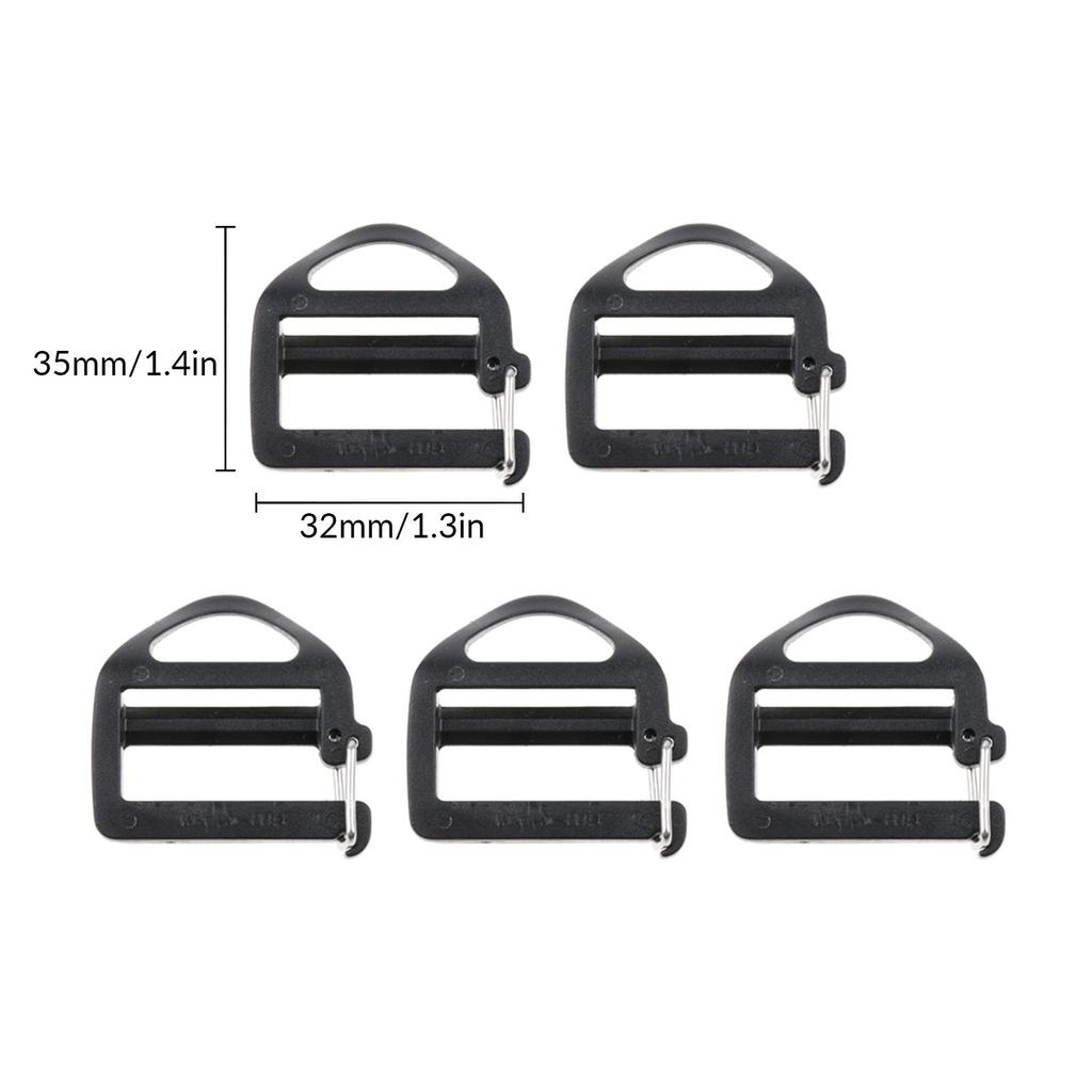 5pcs Plastic Buckles 1 Inch Flat Slider Fasteners for Webbing Strap Collars Belt Harness Backpack Clip Holder Hanger Accessories
