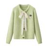 French Autumn/Winter Lace Tie Knit Cardigan - Women's Cozy Korean Style Trendy Knit Top