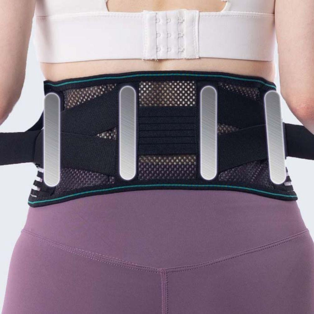 4 Steel Stays Lumbar Support Belt Compression Fitness Waist Protector Lower Back Brace Men Women