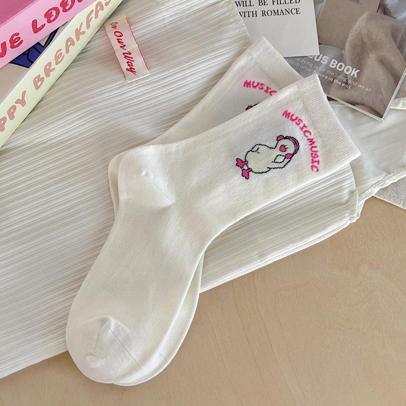 

Cartoon Socks, Cute Little Duck, Mid-calf Socks, Autumn Long Socks, Trendy Letter Pile Socks, Boneless 1 pair