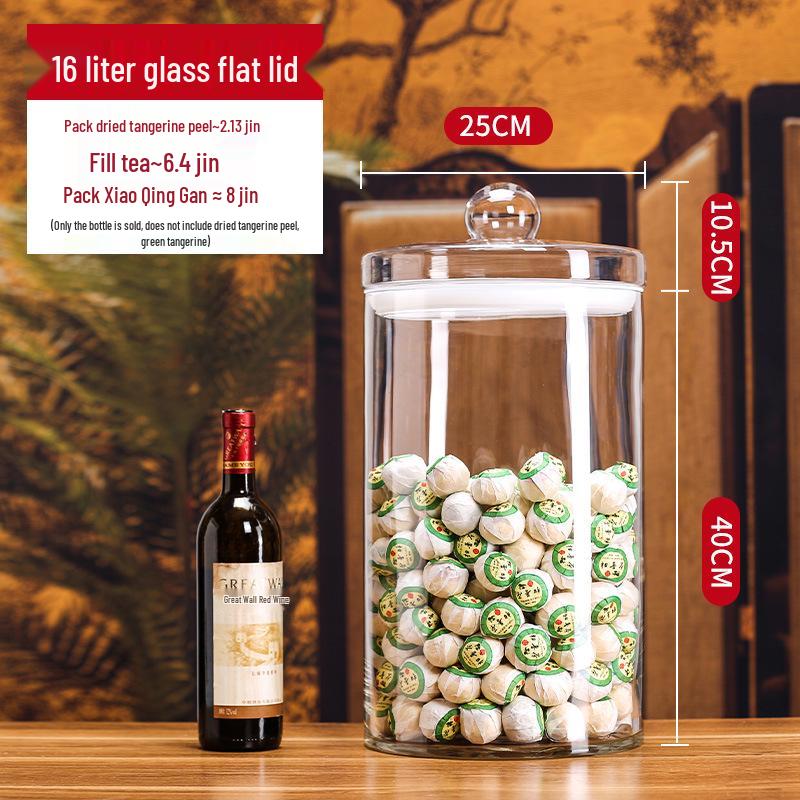 Large Glass Food-Grade Storage Jar for Dried Tangerine Peel and Tea Sealed for Freshness