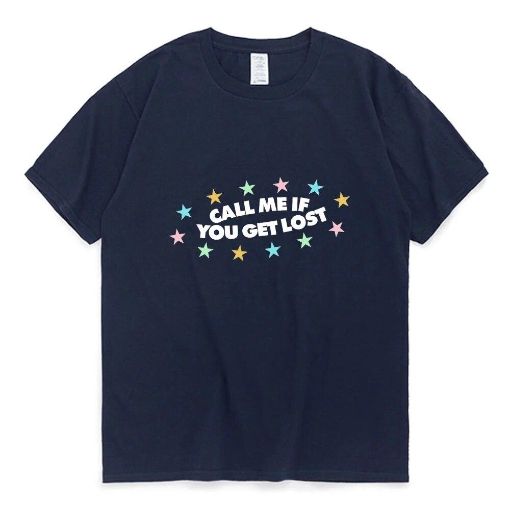 Ring meg hvis du går deg vill Fantastisk T-skjorte med kortermet trykk, sommer med rund hals, overdimensjonert koselig T-skjorte for unisex kvinner Mote Pop T-skjorter