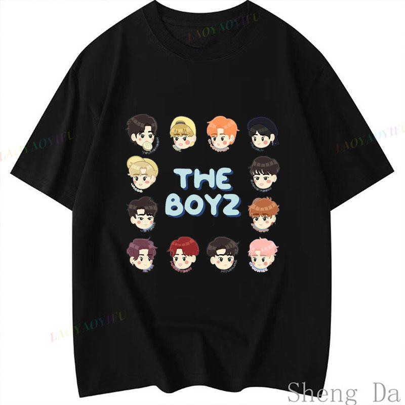 Unisex Unisex Cotton Summer T Shirt Kpop The Boyz Rock Music Fan Gift For Short Sleeve New Fashion Camisetas Popalar T Shirts