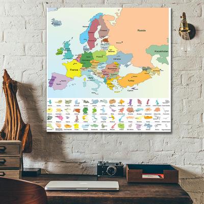 English Map-Europe Map-Political Distribution Map,Home Decor,Study,Geographical Tools,Tourism/education Tools