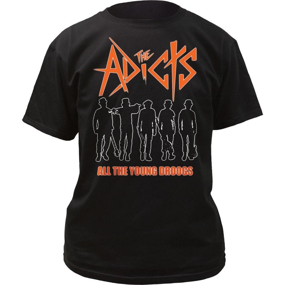 The Adicts All The Young Droogs Mens T Shirt Music Classic Rock Band Tee Black Unisex T-Shirt L