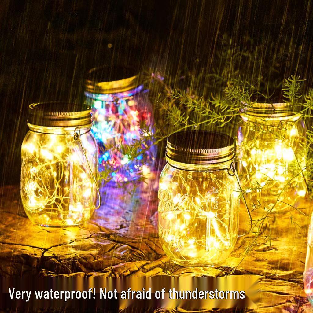 Solar Waterproof Mason Jar Lights for Outdoor Decoration