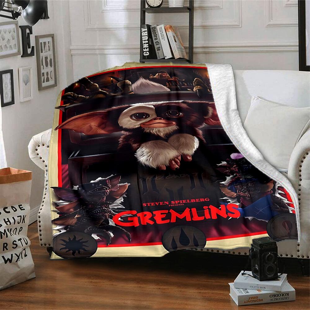 1pc Gremlins, Spielberg Blanket Lightweight Flannel Throw For Sofa, Bed, Travel, Camping, Livingroom, Office, Couch, Chair, And Bed