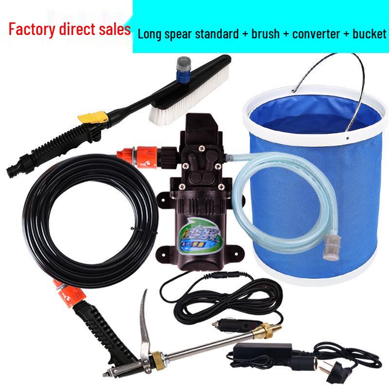 12V Portable High-Pressure Car Washer with 220V Electric Water Pump and Brush