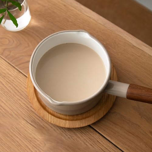 365methods One-handed Pot Milk Pan 14cm Enamel IH Gas Cafe Au Lait YY-14M.BE