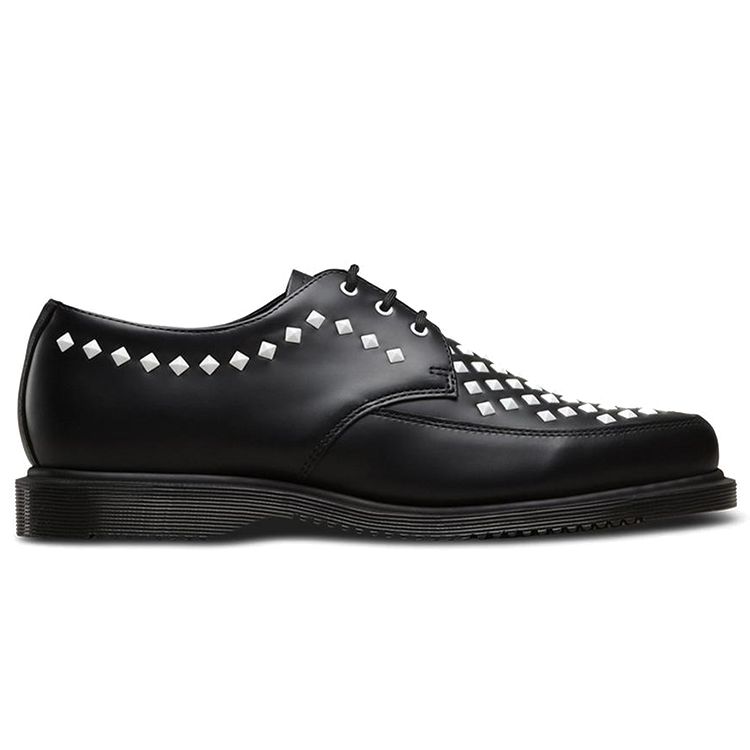 Dr. Martens Willis Stud Casual Leather Shoes Unisex Shoes Black White 23479001