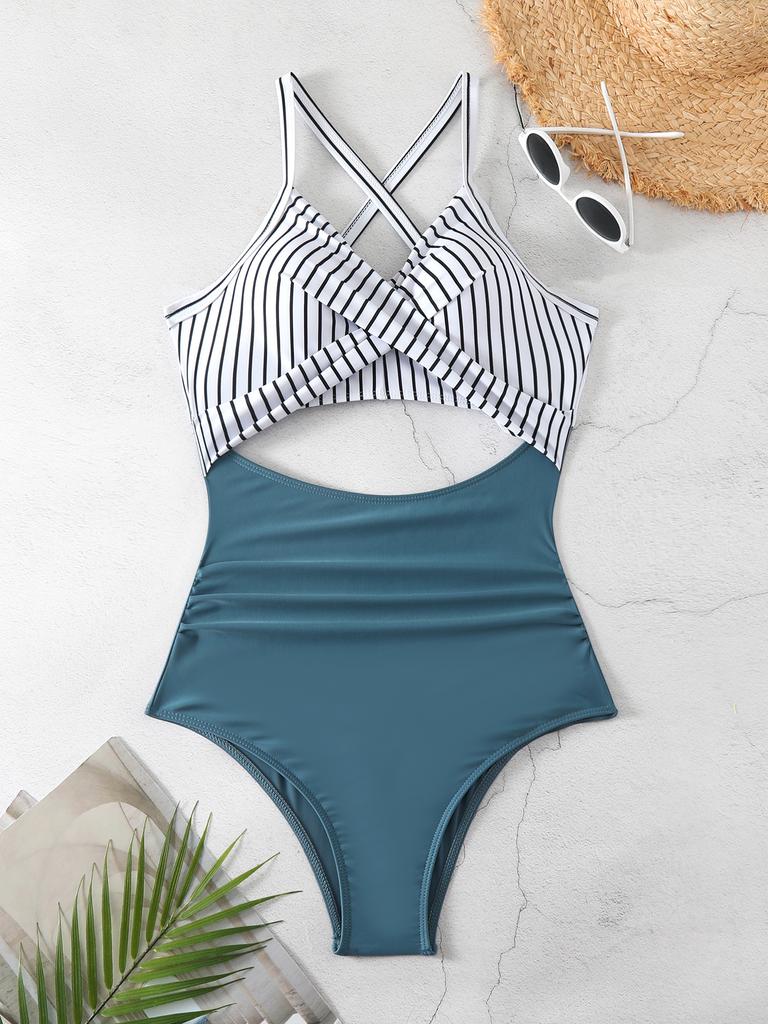 Women’s Sexy Monokini Bathing Suit One-Piece Cut-Out Bikini Swimsuit, Backless Tight-Fit Swimwear