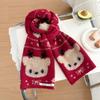 Cute deer jacquard plush knitted scarf season Korean atmosphere cold and warm neck protection scarf tide