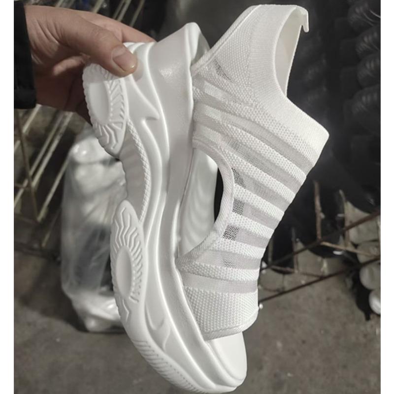 

Wedge heel fish mouth sandals women s platform sports sandals high heel breathable mesh heightening casual large size sandals 42