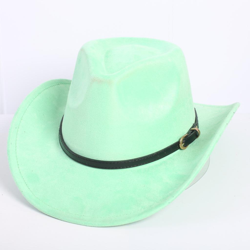Popular European and American classic suede western cowboy hat men's and women's fashion LO style peach heart cowboy hat