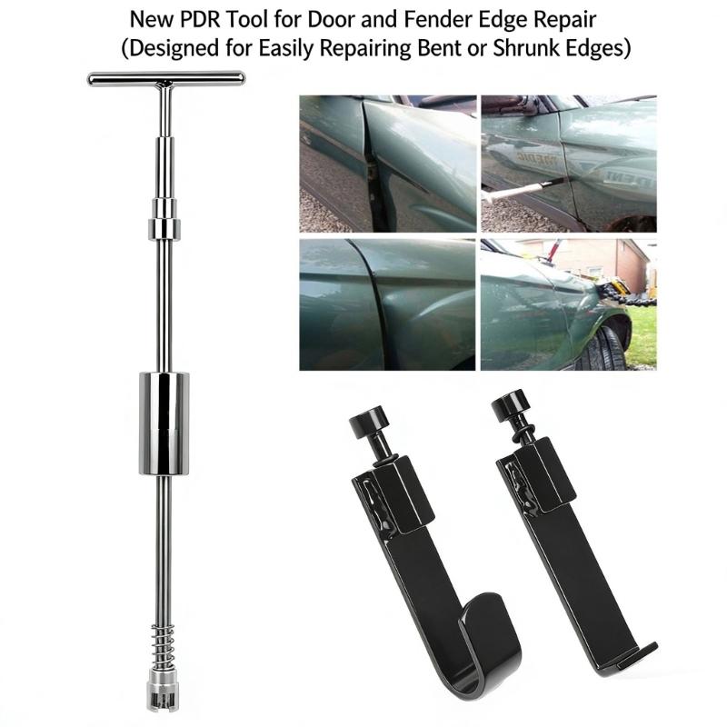2Pcs Car Door Dents Puller Repair Fixing Removal Tool Suitable For Edged Dents On Mudguard And Panel Metal Construction