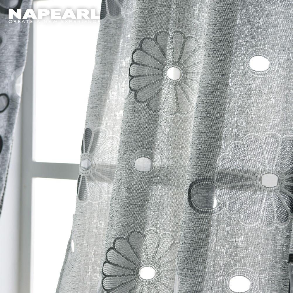 1 Stück NAPEARL Eleganter Blumen Jacquard Tüllvorhang für Schlafzimmer Wohnzimmer Fenster Heimdekoration