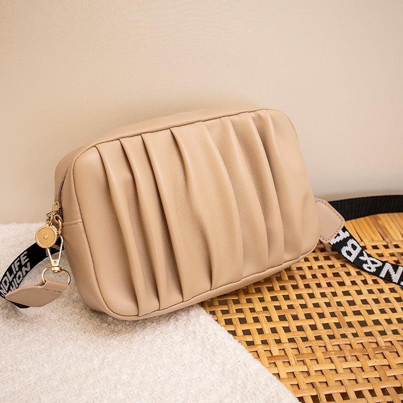 Women's bag trendy small bag fashion casual bag pleated messenger camera bag shoulder bag one piece