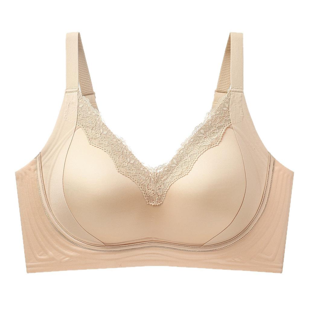 Original patented latex underwear women's big breasts show small gathering upper support anti-sagging soft support no steel ring no magnetic bra