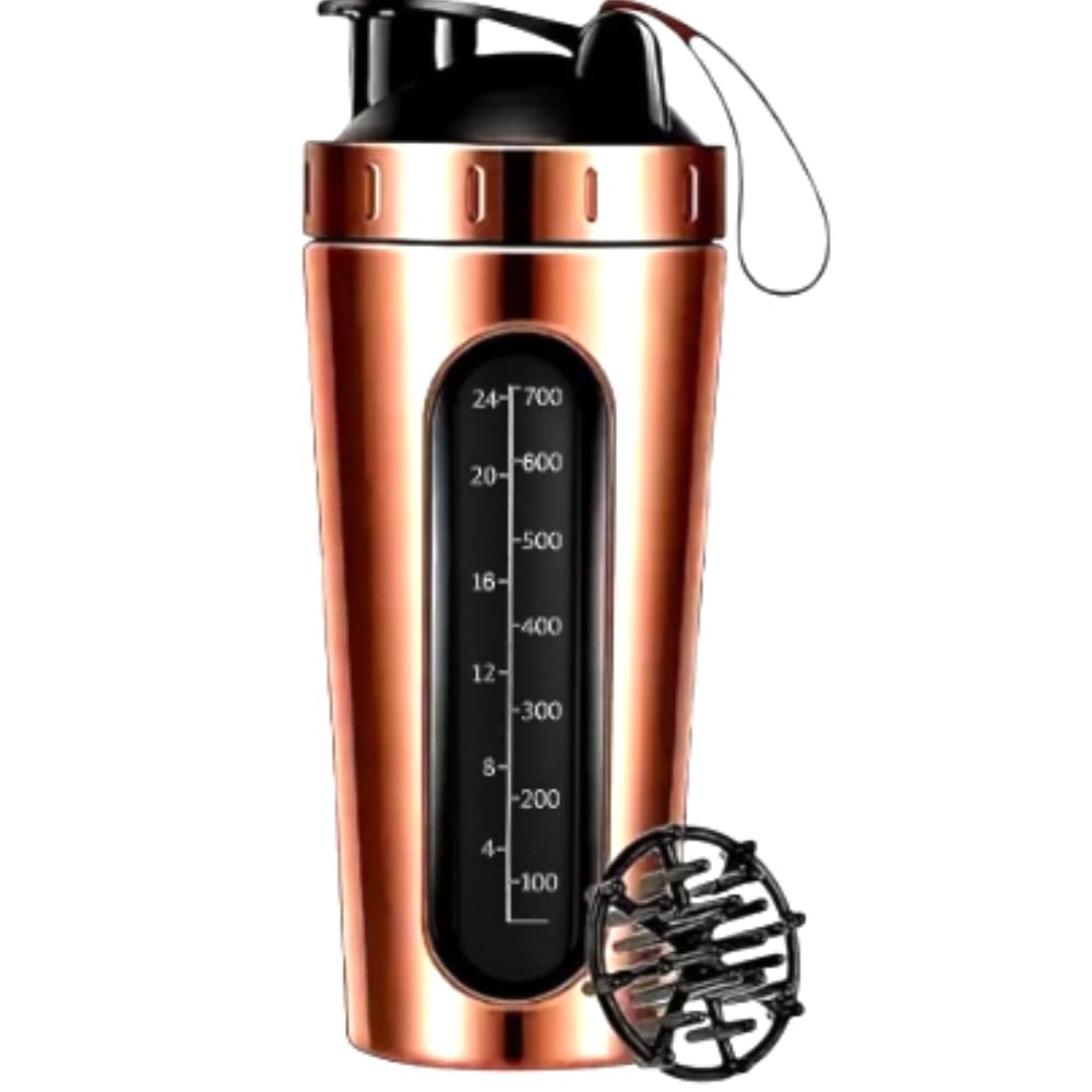 MYBURRGH ® Shaker in Acciaio per Proteine, Borraccia da Palestra per Uomini Shaker Proteine per Palestra Shaker Borraccia Anti-perdita -Oro Rosa 850