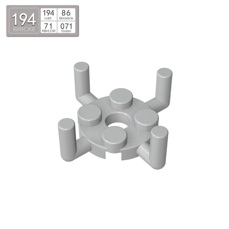 BRICKE 2x2 Plate with Upward Bent Handle, Compatible with LEGO 98284 Building Blocks Piece светло-серый