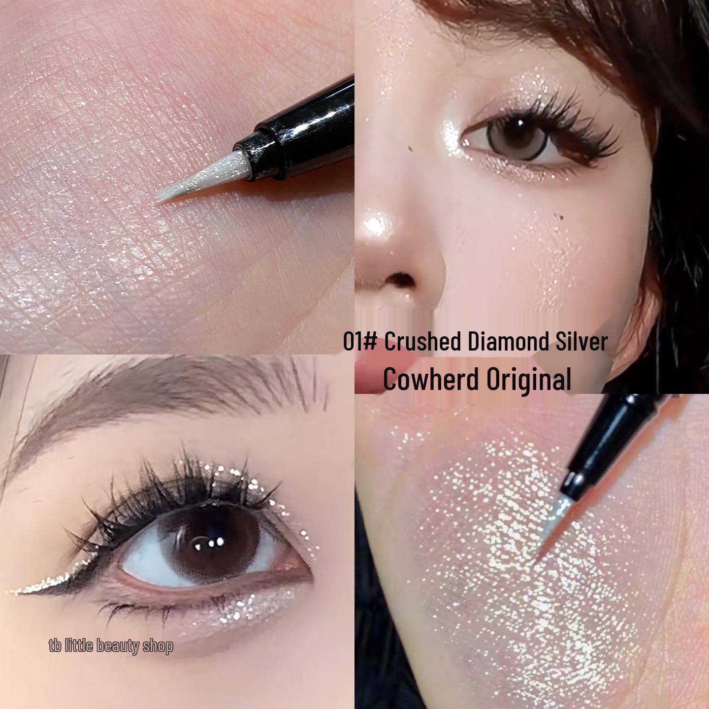 Серебристый мерцающий лайнер для век: Жемчужный Хайлайтер с Измельченным Алмазом для Зоны под Глазами и Уголка Глаз 600mg