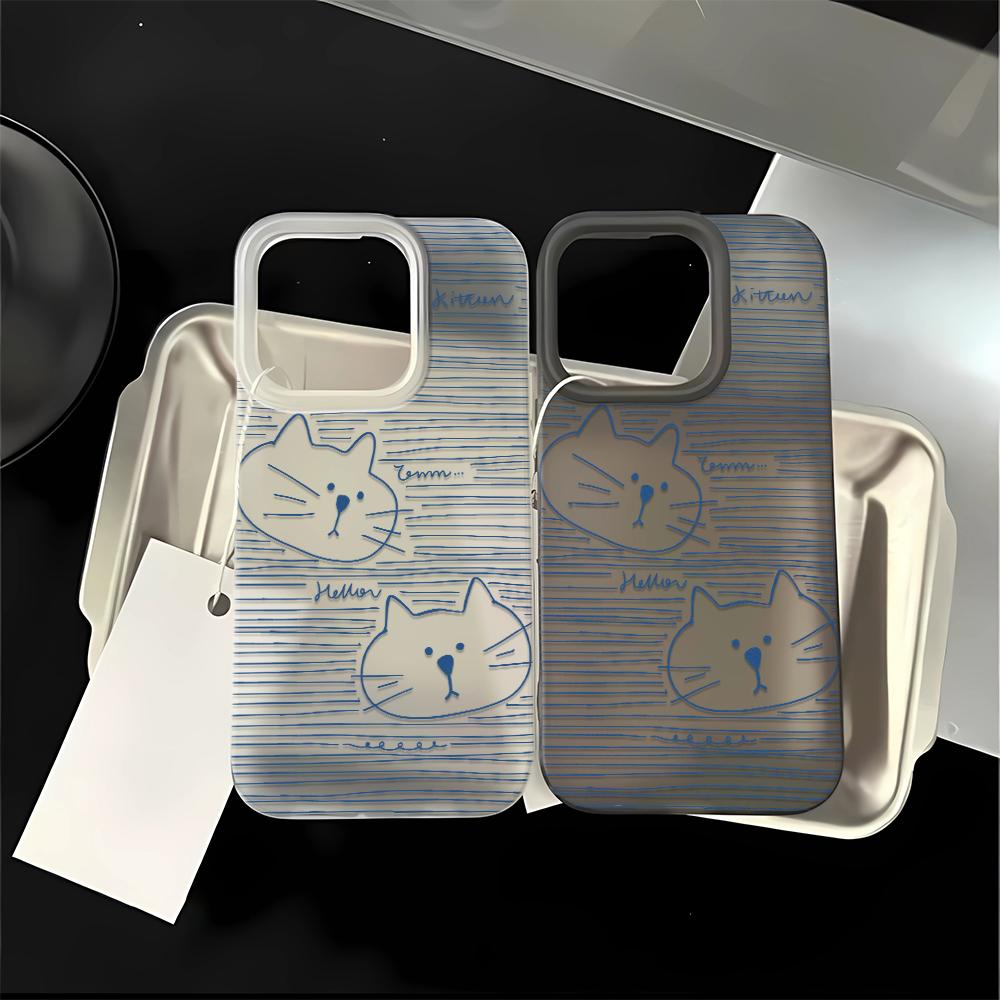 Little Cat Cartoon Phone Case For IPhone 17 Case IPhone 16 Pro Max 11 15 14 12 Pro Max 16e 7 8 Plus SE Air Silicone Soft Cover
