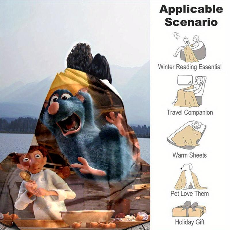 1 pezzo, Poster del film Ratatouille Decorazione per la casa Ratatouille Coperta Cappello da Chef di Remy Coperta da viaggio Adatta per Camera da letto, Soggiorno, Viaggio, Campeggio, Auto