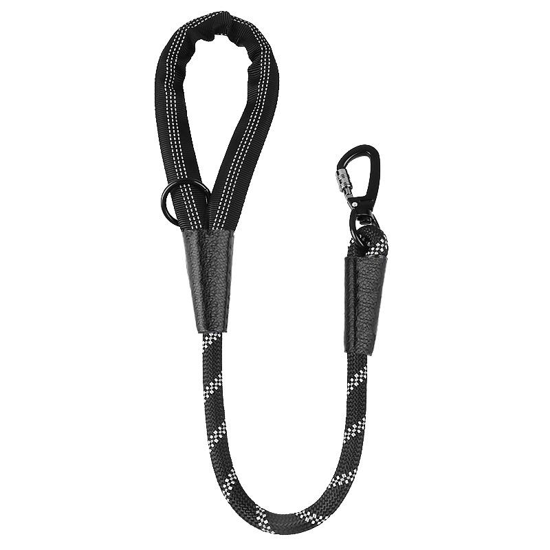 Dog Leash Short Dogs Leash Reflective Leashes for Large Dog Walking Nylon Pet Chain Comfortable Handle Dogs Leashes 62cm Rope