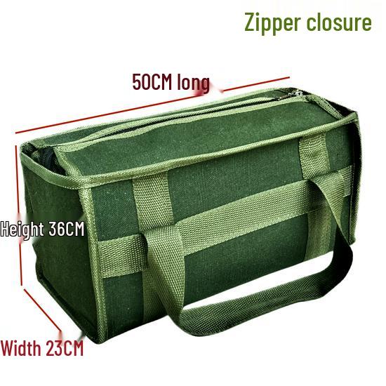 Durable Canvas Electrician's Tool Bag with Zipper for Auto Repair