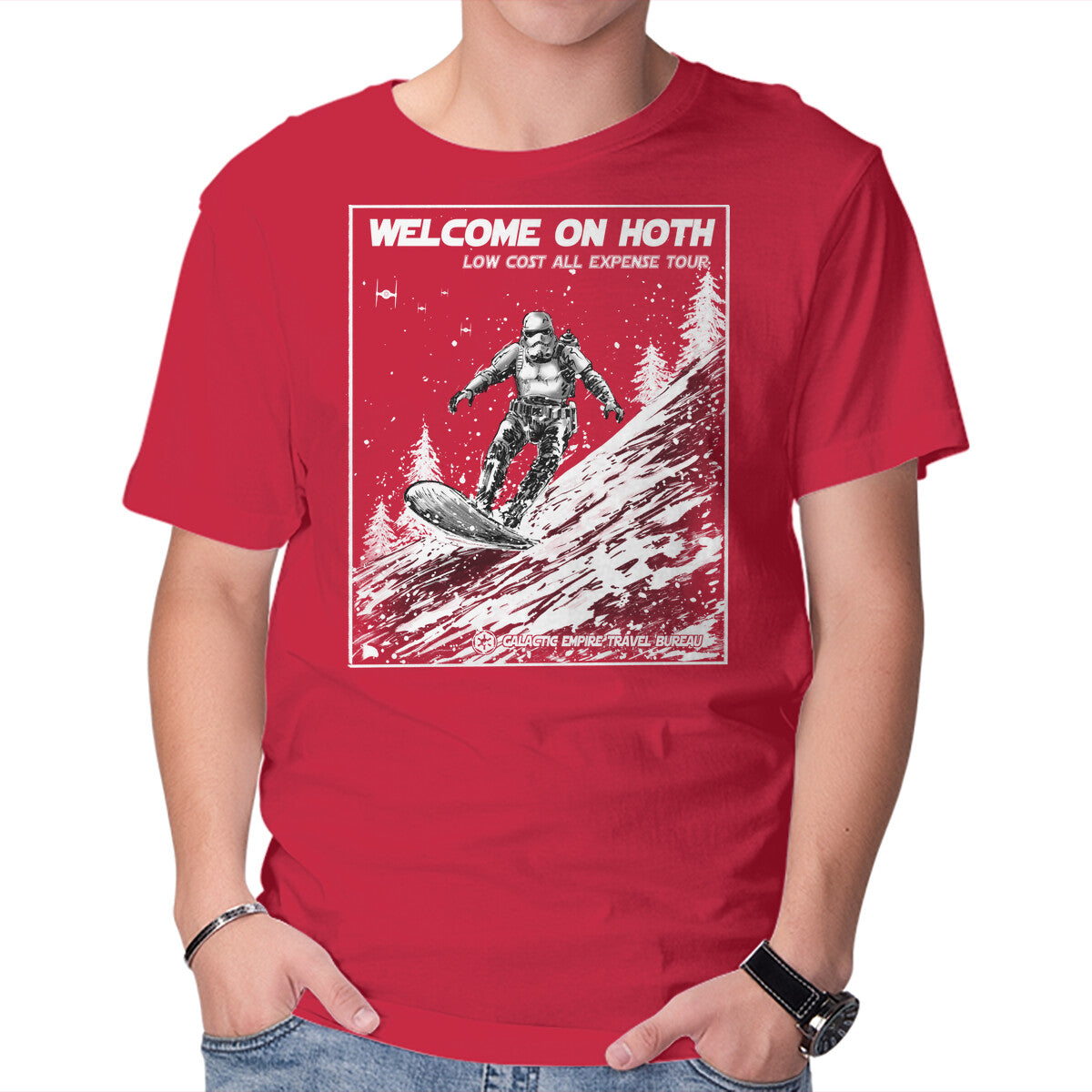 Unisex Crew Neck T-Shirt Welcome On Hoth Graphic Short Sleeve Casual Tee L