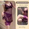 End of Season Sexy Transparent Mesh Cross Bow Pure Desire Suspender Nightdress Deep V Perspective Sex Underwear Women 202