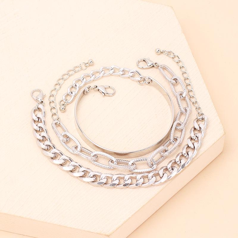 European & American Hip-Hop Choker Bracelet: Multi-Layer Metal Chain with Unique Design