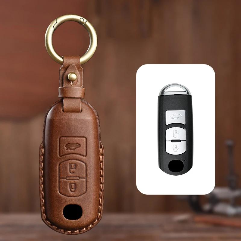 Key Case for Car Genuine Leather Protector For Mazda 2 3 6 Atenza Axela Demio CX-5 CX5 CX-3 CX3 CX7 CX-7 CX-9 CX9 MX5 2 3 Key C