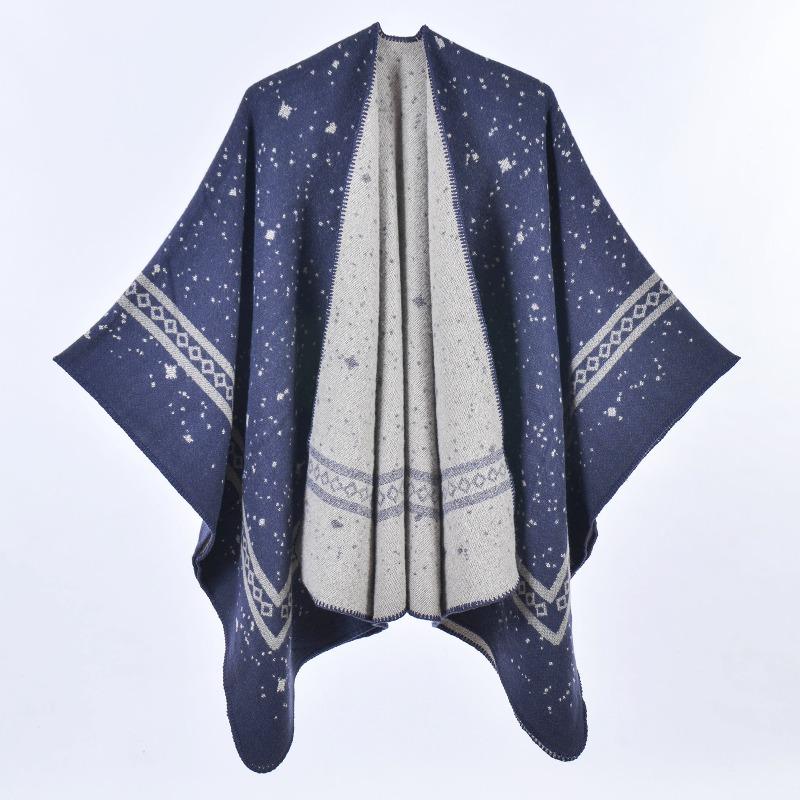 

Double-sided split shawl simple atmosphere warm scarf cape office company air conditioner blanket 130x150cm