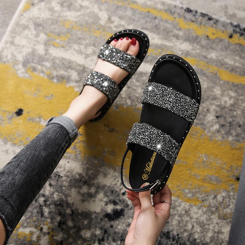 2025 new summer Roman shoes sandals fairy wind beach shoes students thick soles non-slip versatile