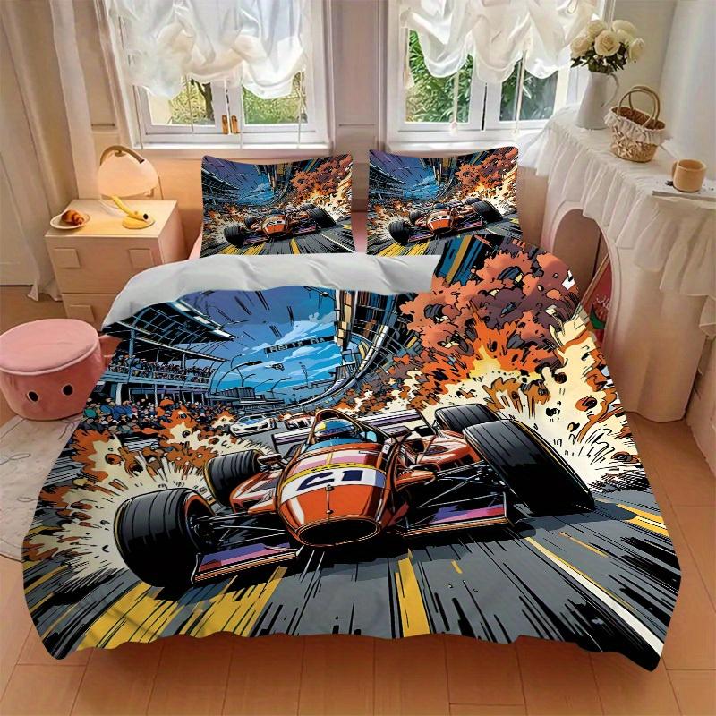 3pcs Racing Storm 1Cover + 2Pillowcases, PillowInserts NotIncluded, Machine Washable, All - Season Use, Suitable for Bedroom Guest Room61