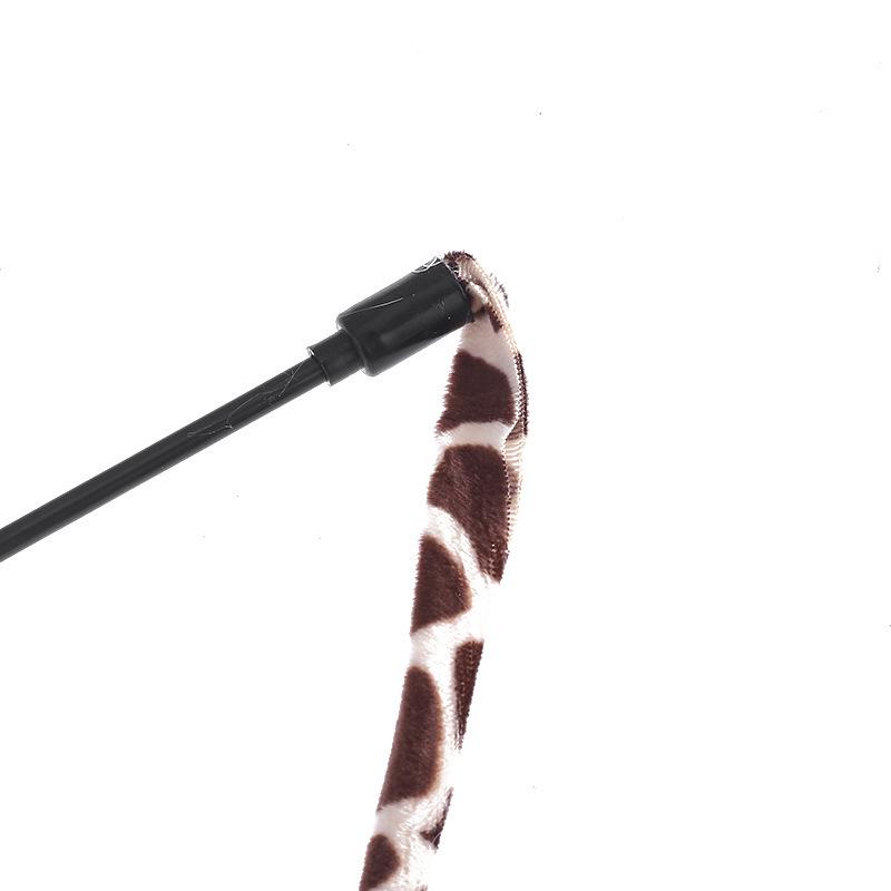 Leopard Print Cat Teaser with Bell and Feather - Long Strip for Self-Entertainment and Stress Relief