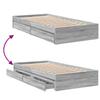 Bed Frame with Drawers Grey Sonoma 90x200 cm Engineered Wood