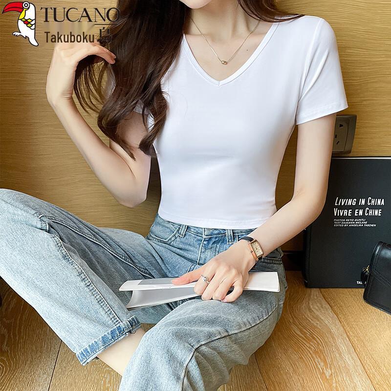 Woodpecker Women's V-Neck Short Sleeve T-Shirt