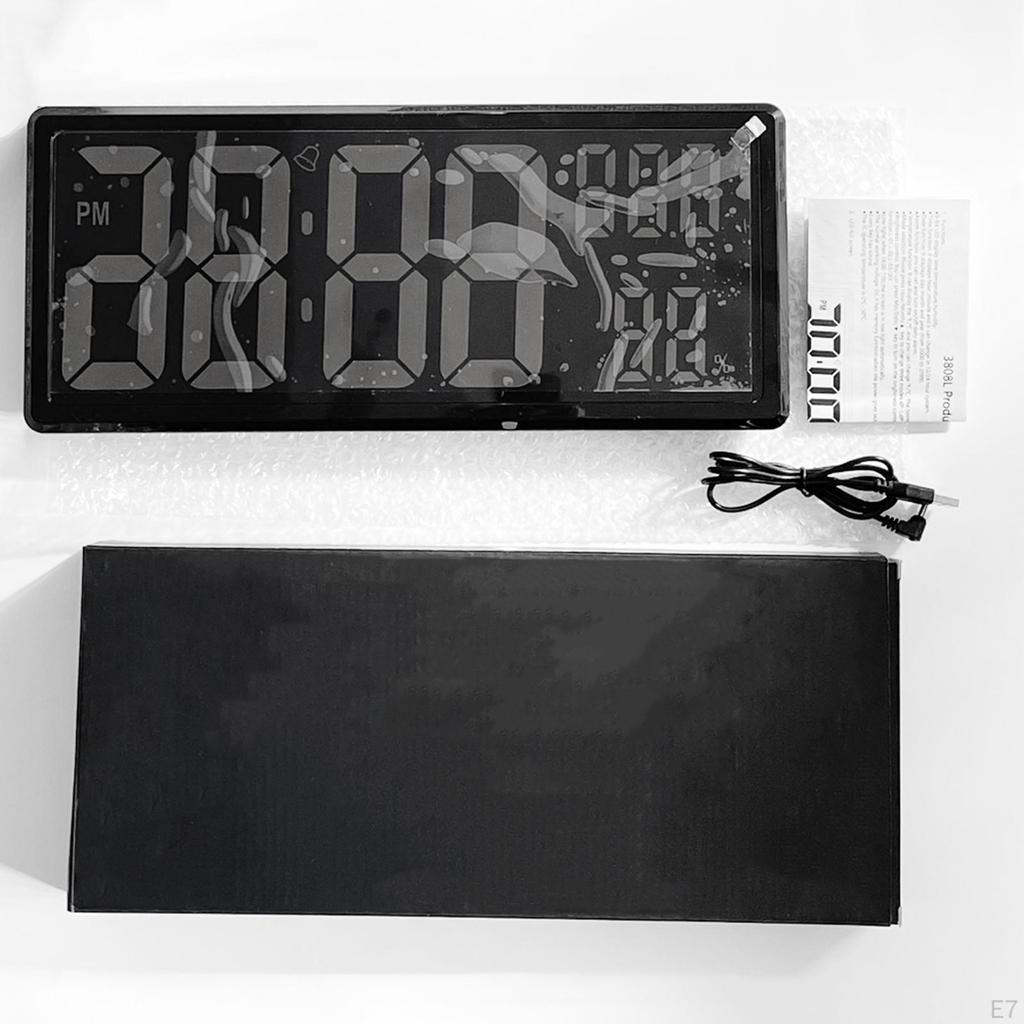 Orologio Luminosità Dimmer a 3 Livelli con Temperatura e Umidità Interna Elettronico a Numeri Grandi 12/24H