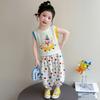 Girls' casual set summer 2026 new children's cartoon vest summer outfit, girls' baby mosquito repellent pants two-piece set
