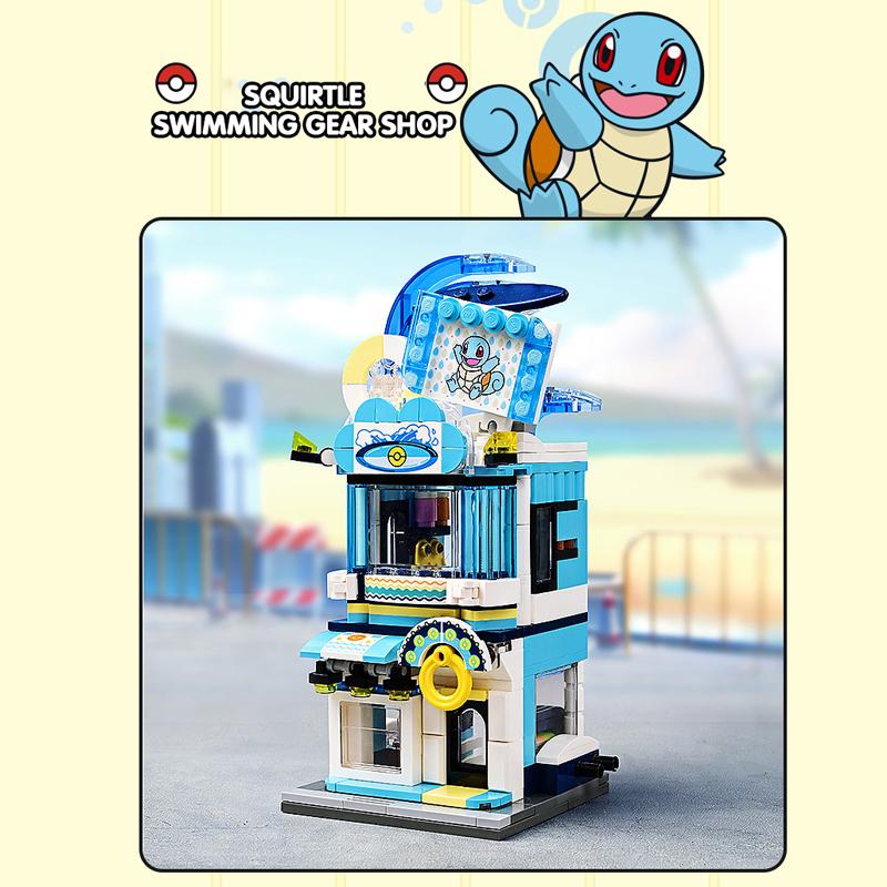 

Pokemon Pikachu-Claw Crane Game Shop Building Blocks Charizard Squirtle Bulbasaur Model Educational Toys For Kids Holiday Gifts
