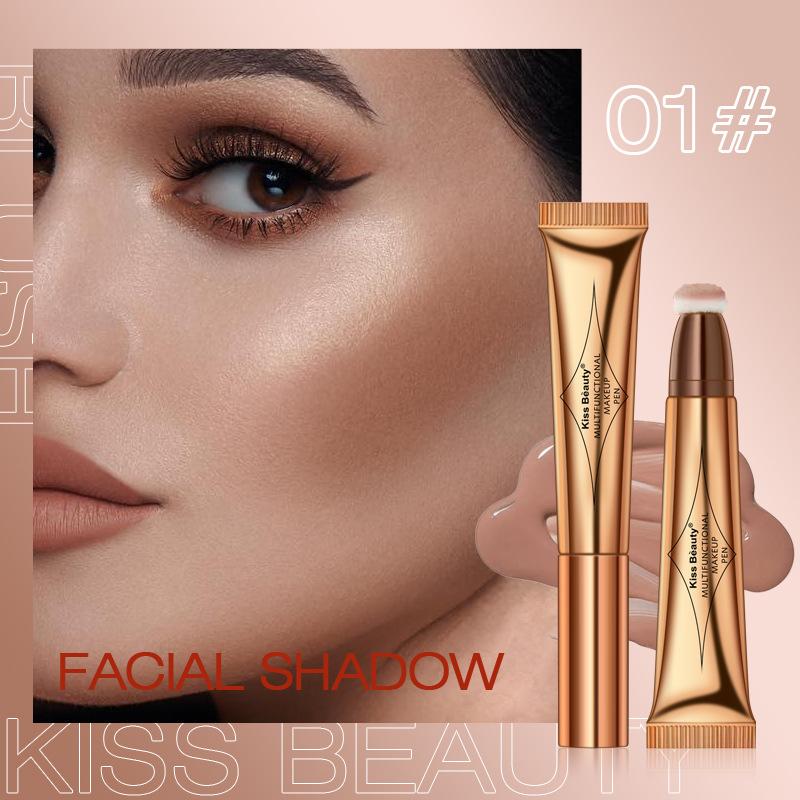 Kissbeauty Multifunctional Makeup Pen Liquid Blush Highlight Pearlescent Grooming Pen Fine Glitter Naturally Brightens Face