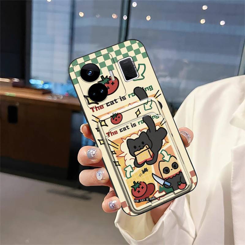 Waterproof Card Bag Phone Case For OPPO Realme GT NEO5/240W/Realme GT3 Fashion Design Dirt-resistant Cover Cartoon Cute