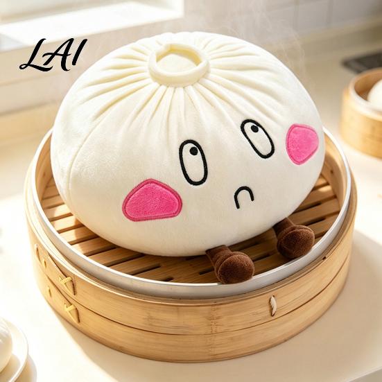 Creative Plush Home Decor Cute Dumpling Pillow Steamed Bun Stuffed Toy Soft Lazy Comfortable Toy Gift Sofa Cushion 28/40cm for Bedroom Kids Cuddly