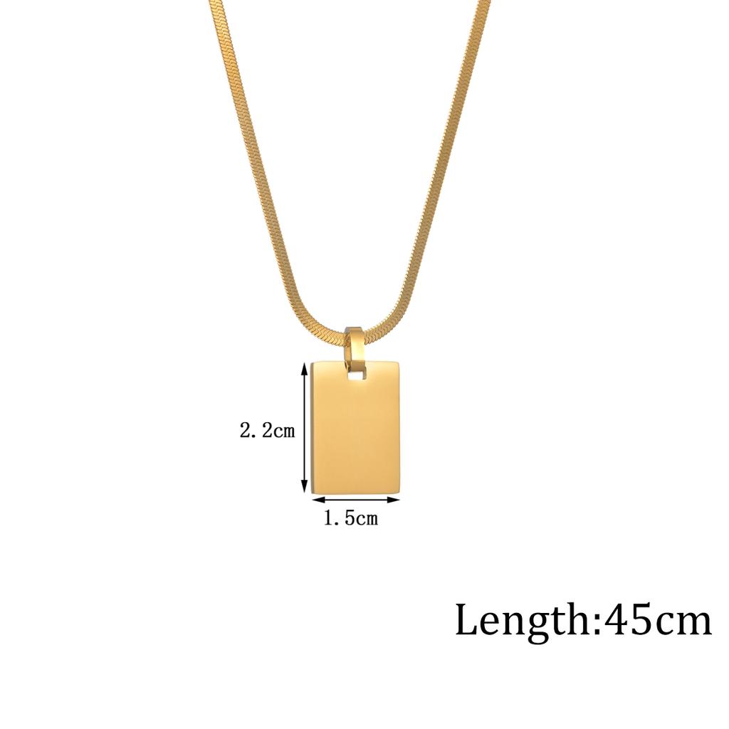 Atoztide Personalized Engrave Picture Name Necklace Stainless Steel for Women Strip Heart Blade Chain Pendant Jewelry Gift