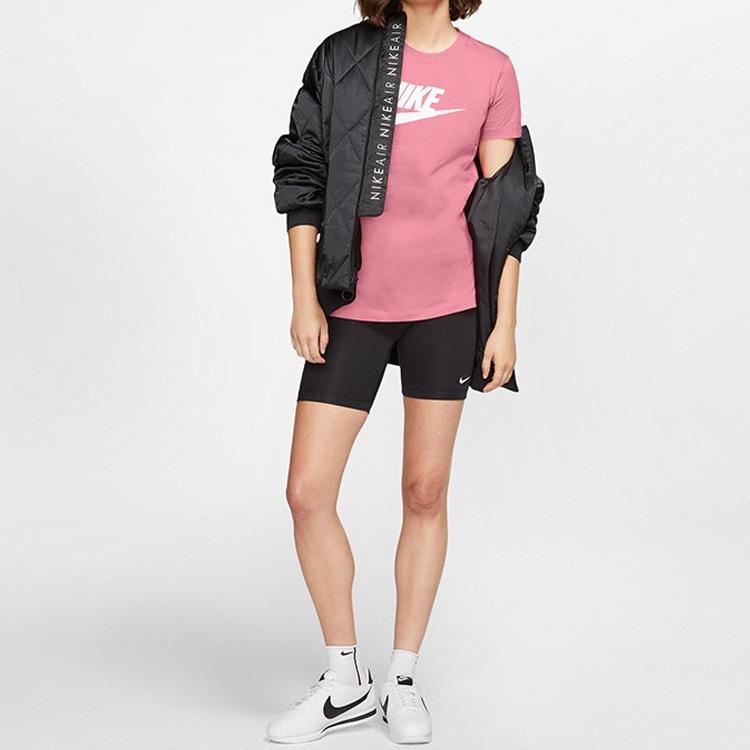 Nike Sportswear Essential Classic Logo Crew Neck Short Sleeve T-Shirt Women T-Shirts Dark-Pink BV6170-614