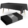183×137cm Cobertura de Mesa Preta Toalha de Mesa de Plástico Descartável para Decoração de Casamento Suprimentos para Festa de Aniversário Decoração de Mesa