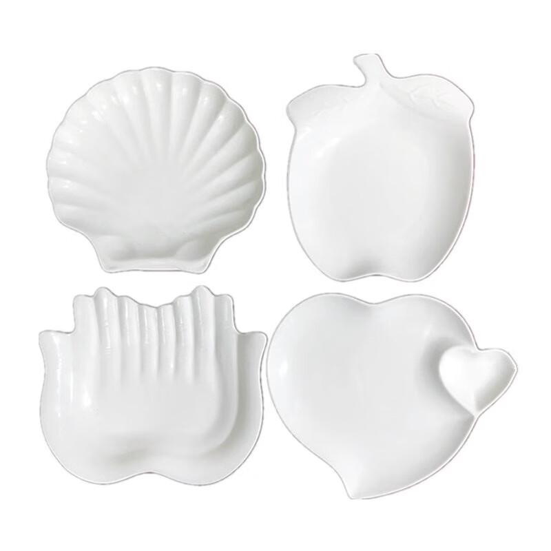 10-inch White Ceramic Polygonal Serving Plate with Double Handles